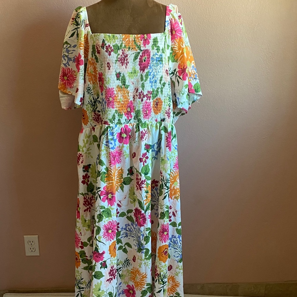 BloomChic Colorful Floral Smocked Dress
